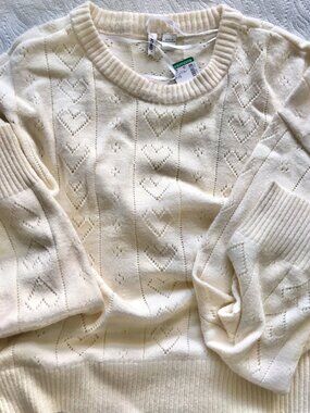 Only Cream Heart Sweater